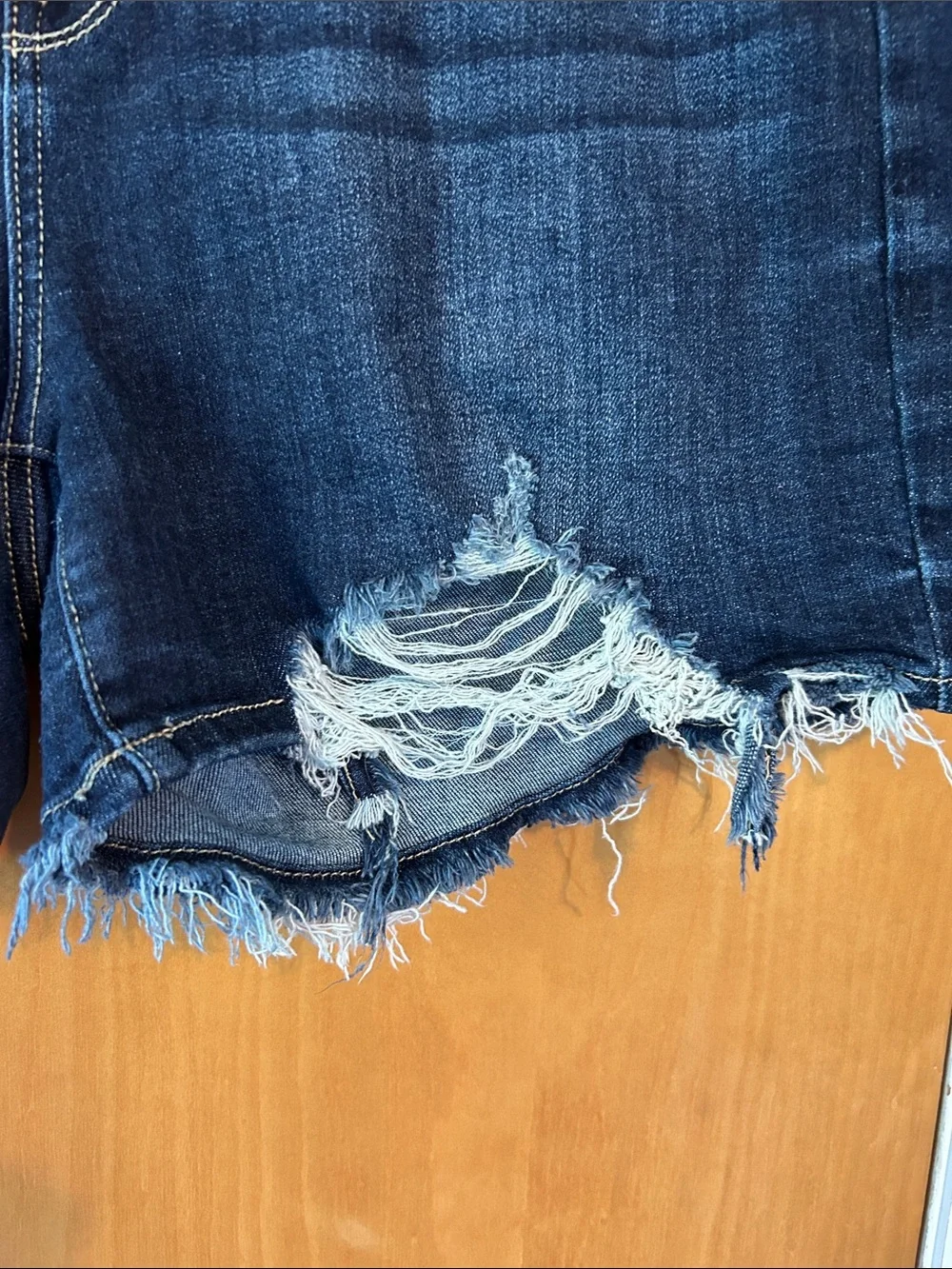 Judy Blue Distressed Dark Indigo Denim Shorts